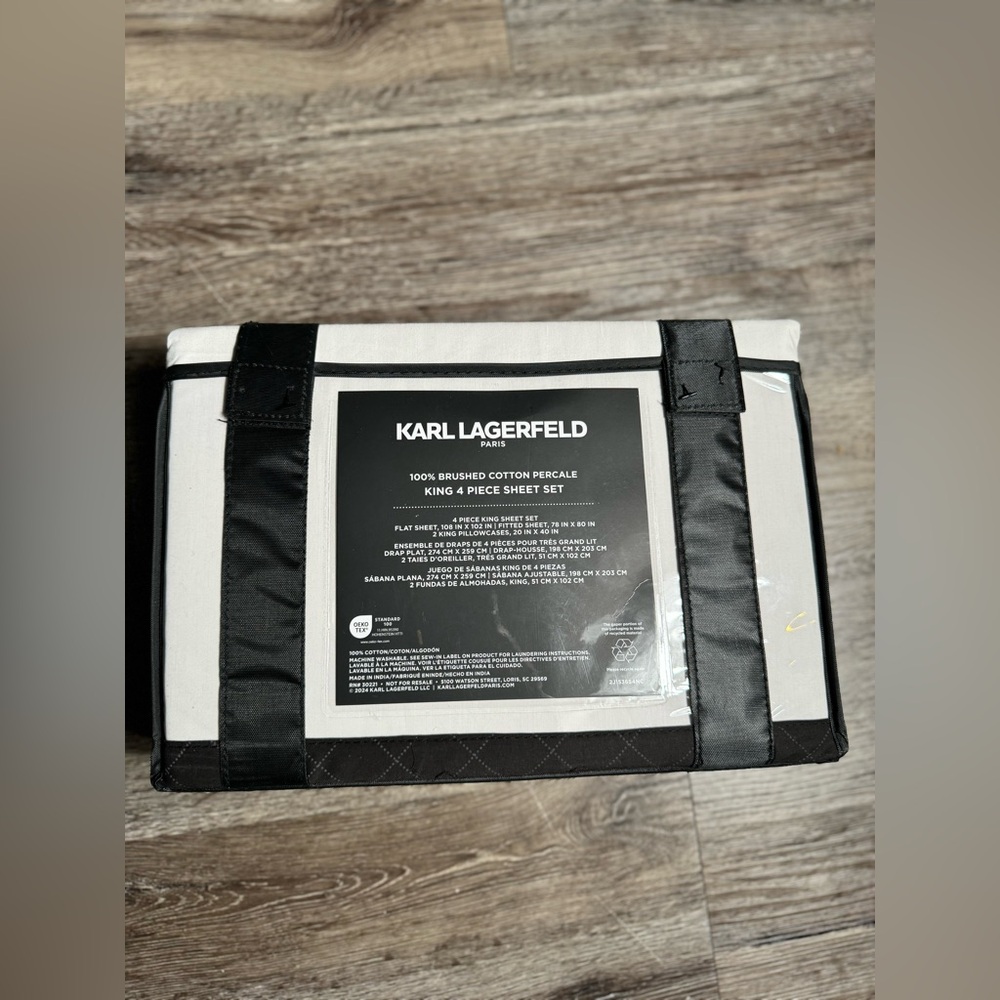 Karl lagerfeld (New) 4 peice Sheet Set King Size 108 in 102.  New!!!!